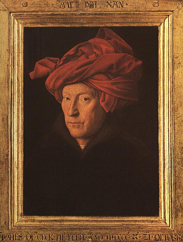 Jan Van Eyck A Man in a Turban   3 Sweden oil painting art